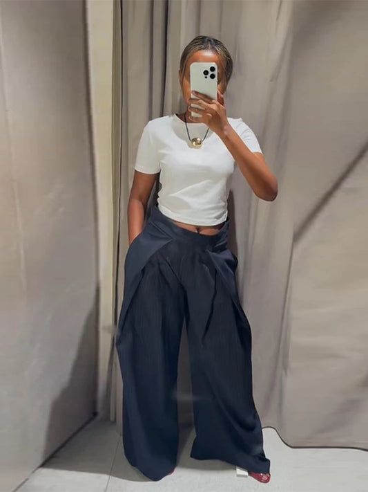 Mae Pinstribe Wide Bukser