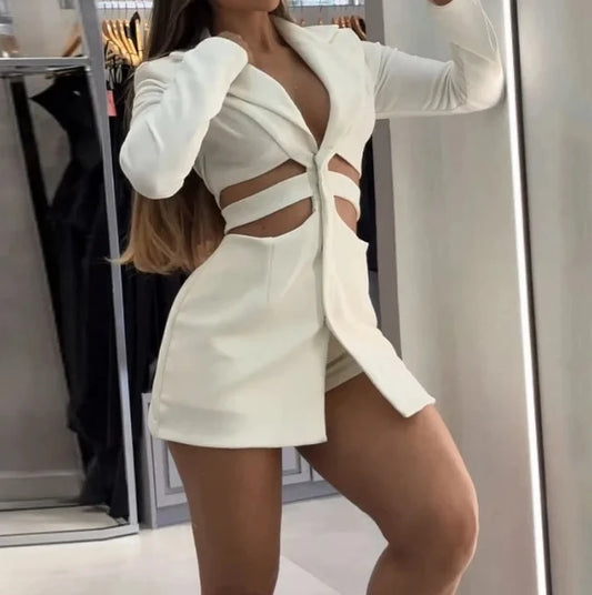 Noelle blazerkjole med udskæring