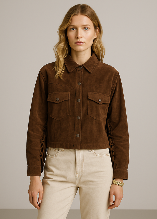 Riley Frynser Ruskindsjakke