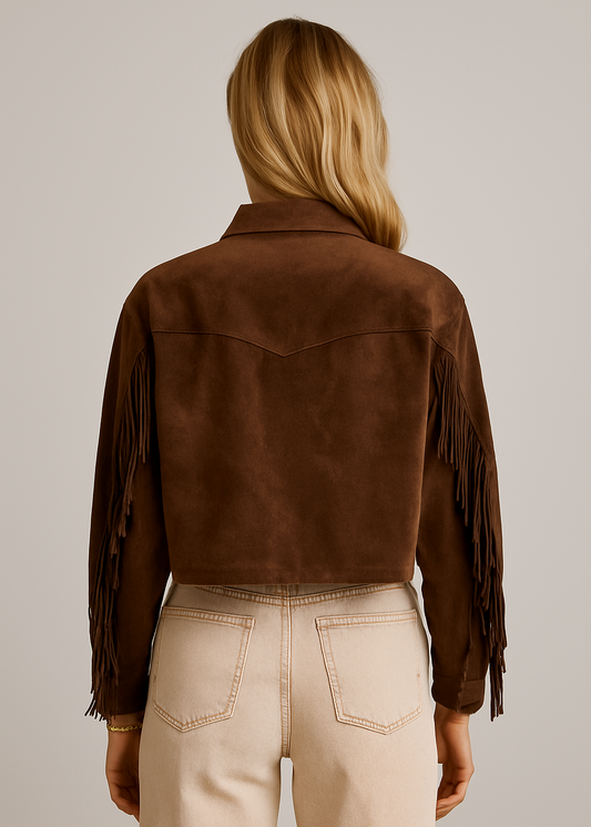 Riley Frynser Ruskindsjakke