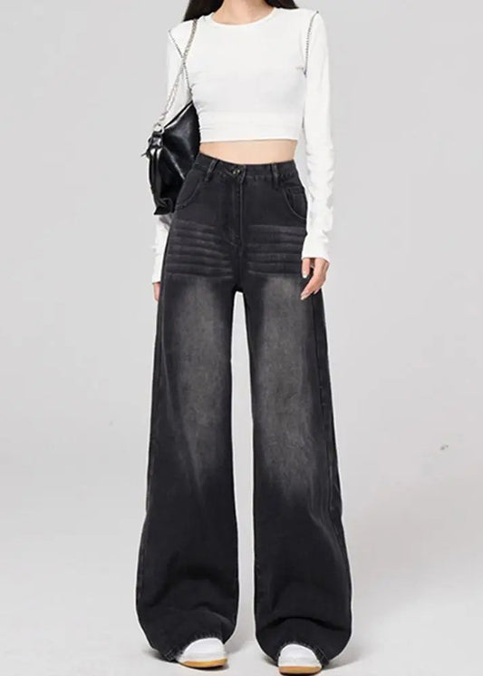 Aria brede denimbukser